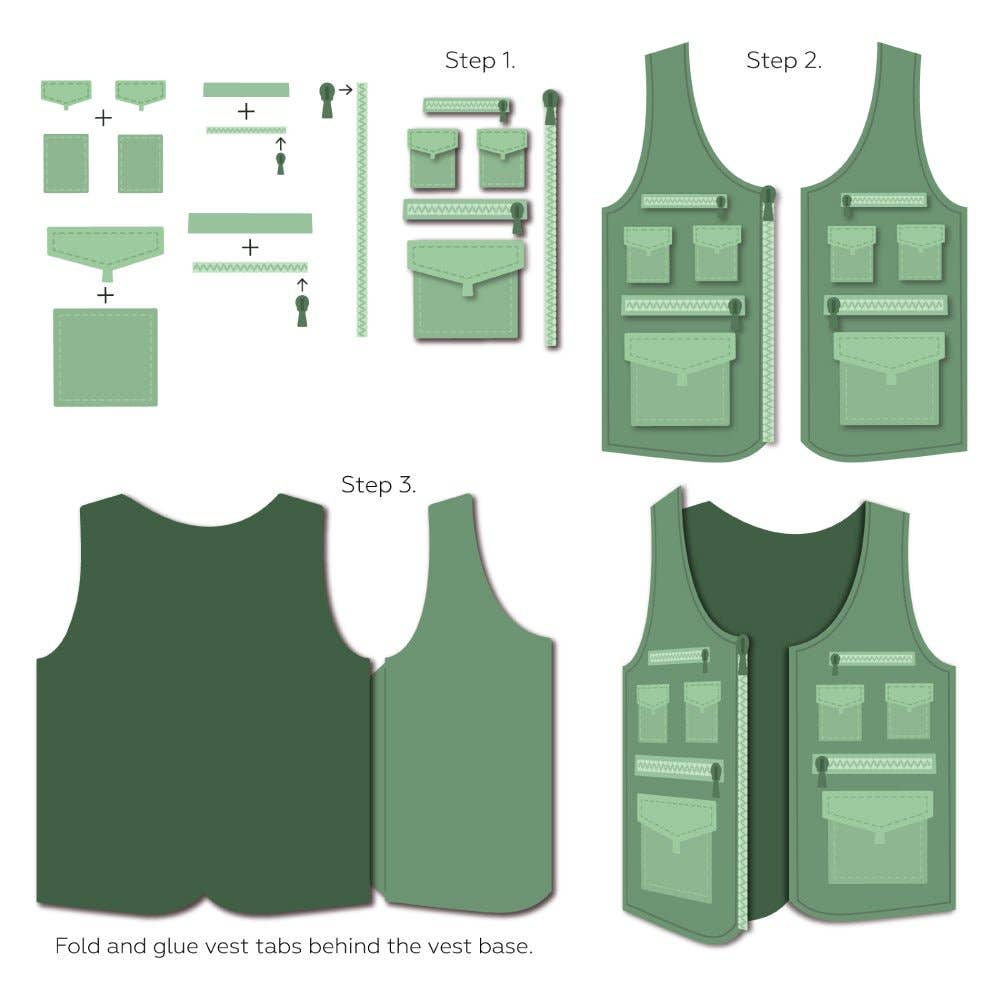 Lovely Layer: Fishing Vest A2 Card Base - Honey Cuts Stand-Alone Dies