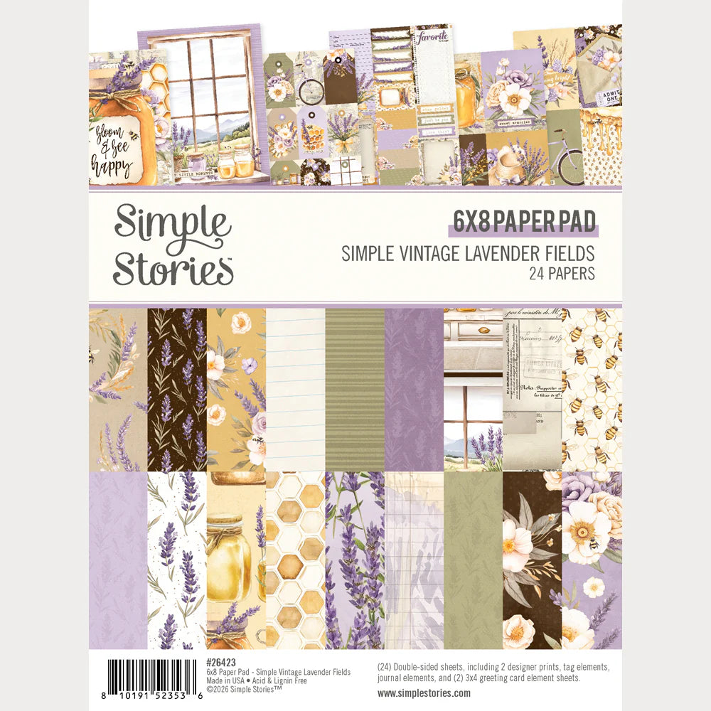 Simple Vintage Lavender Fields 6X8 Pad