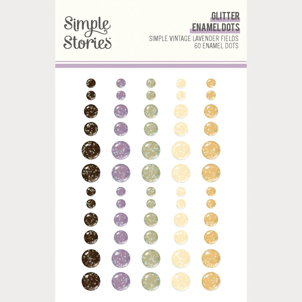 Simple Vintage Lavender Fields Glitter Enamel Dots