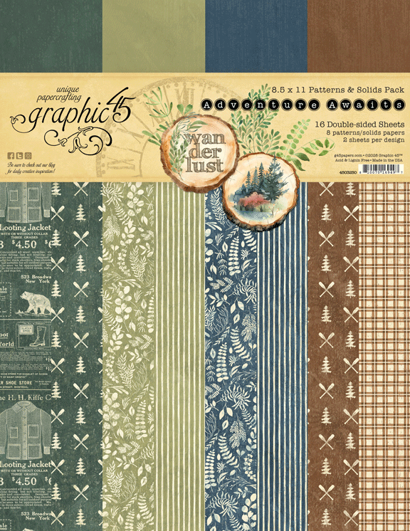 Adventure Awaits 8.5 x 11 Patterns & Solids Pack