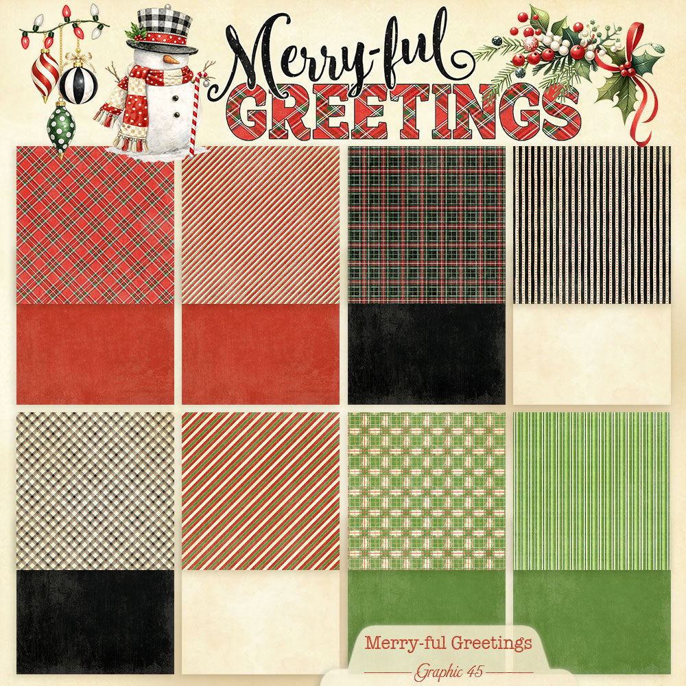 Merry-ful Greetings 12×12 Plaids & Stripes Pack
