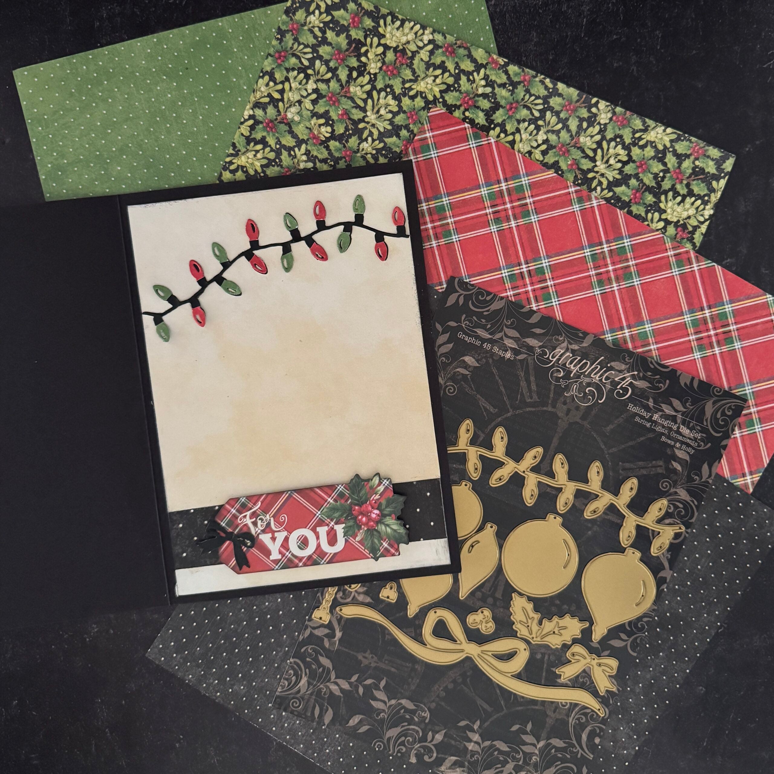 Holiday Hanging Die Set – String Lights, Ornaments, Bows & Holly