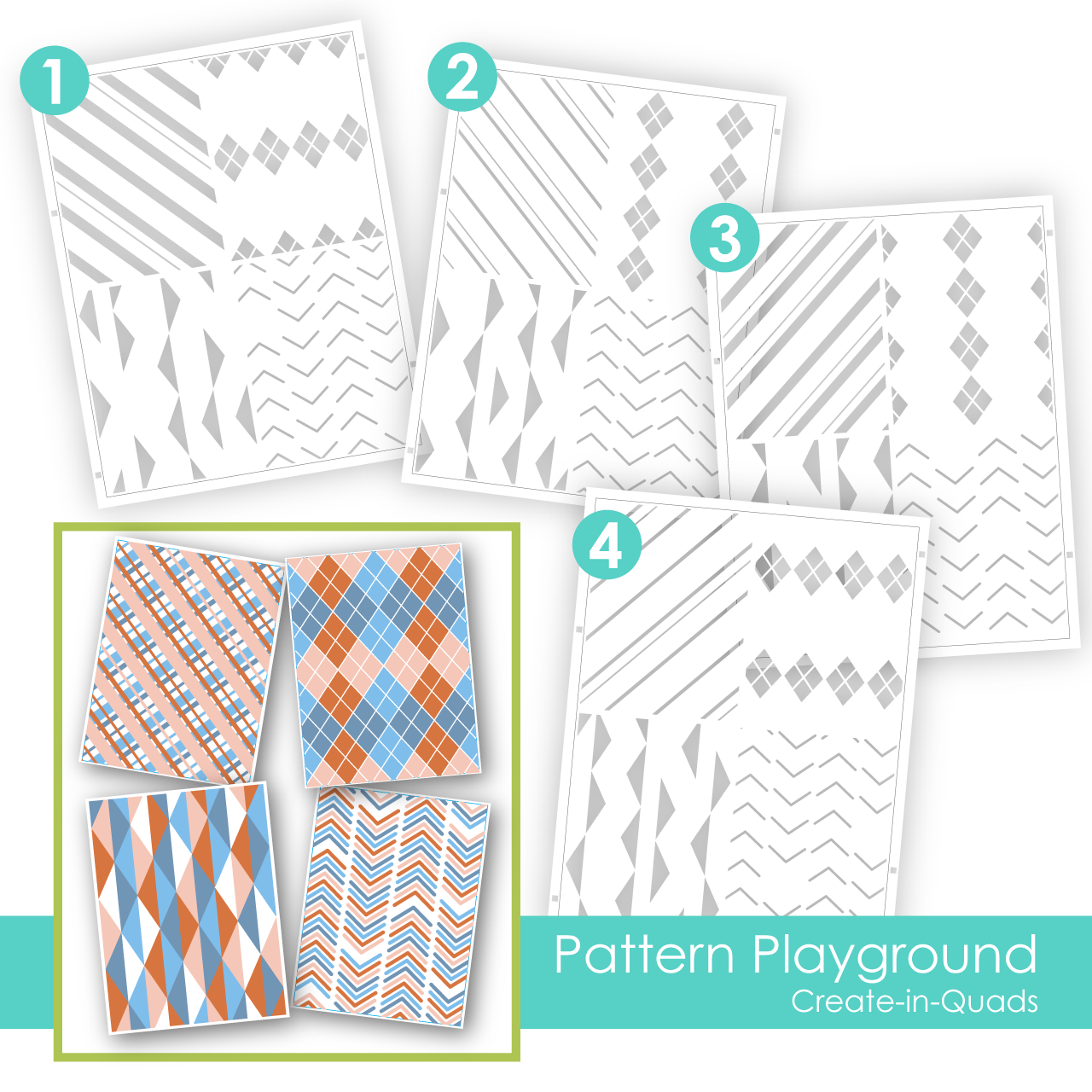 Create-in-Quads Layering Stencil - Pattern Playground