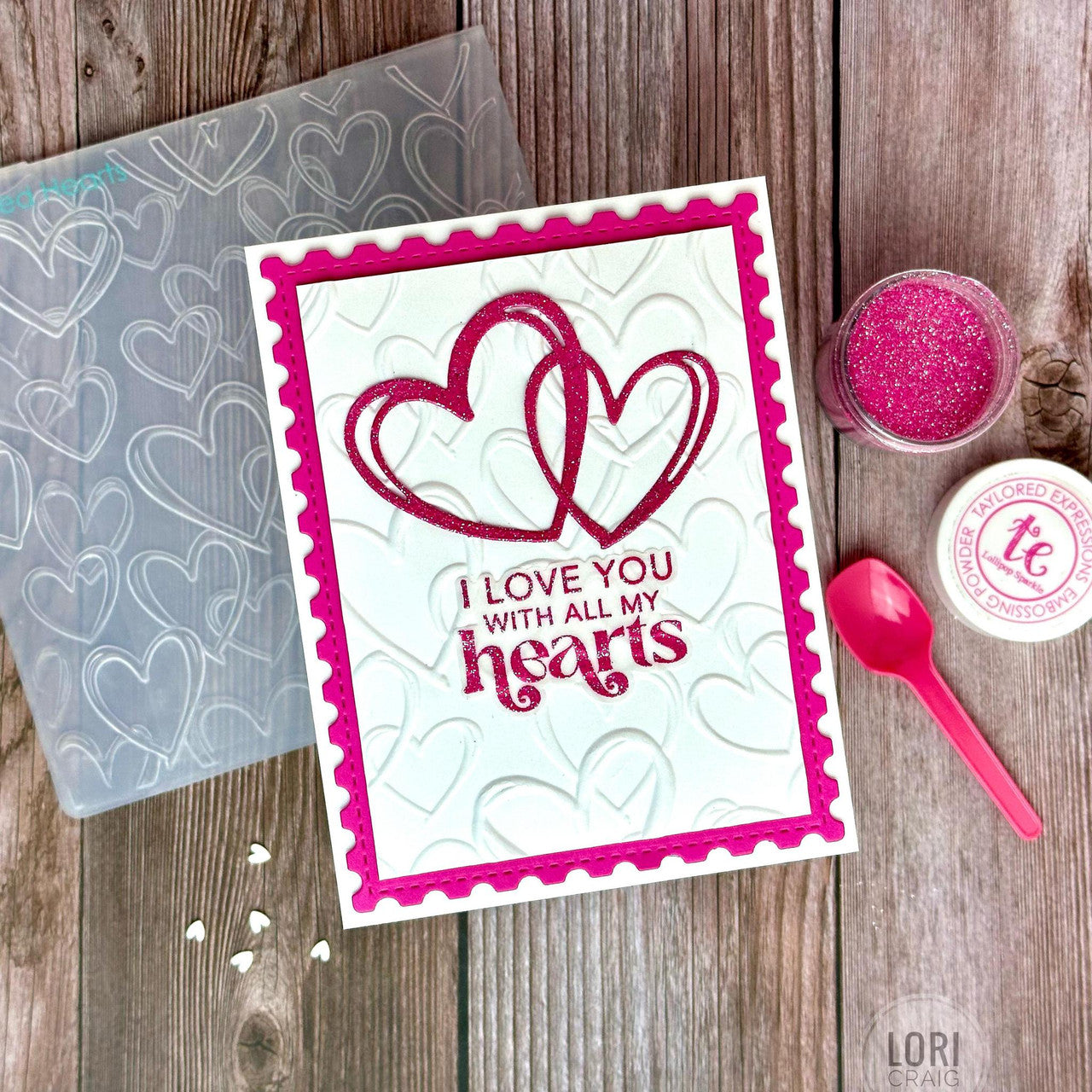 3D Embossing Folder - Sketched Hearts