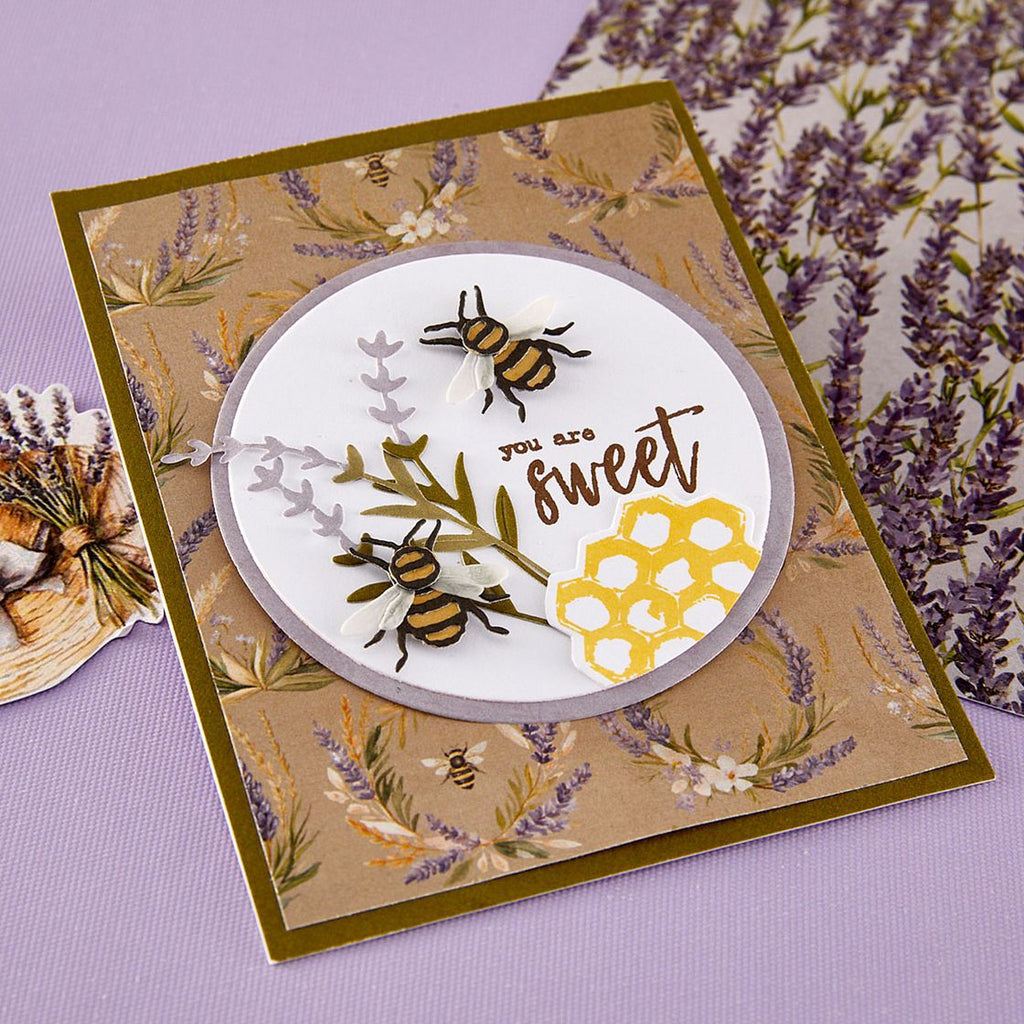 Simple Vintage Lavender Fields Etched Dies