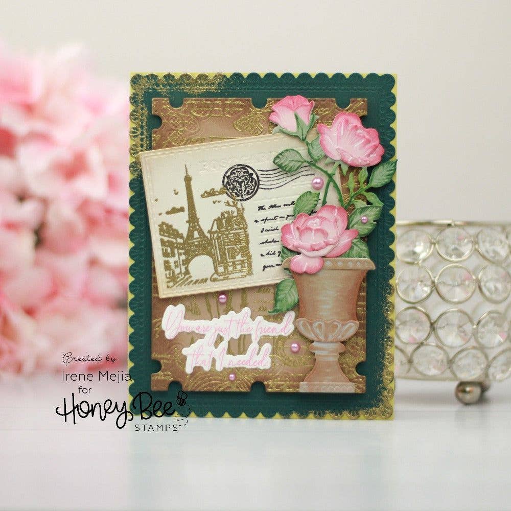 Vintage Flora - 5x6 Rubber Cling Background Stamp