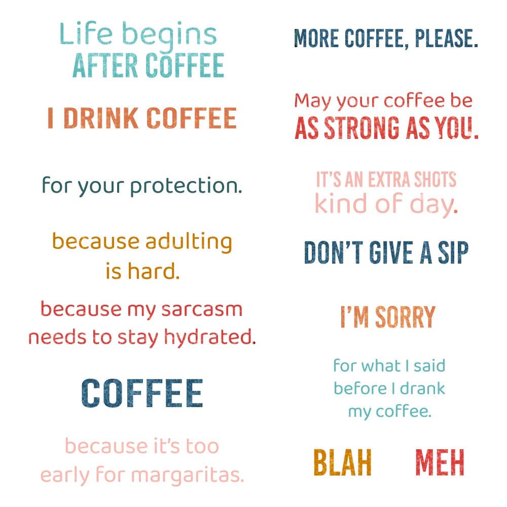 More Coffee Please - 4x 6 Photopolymer Stamp Set