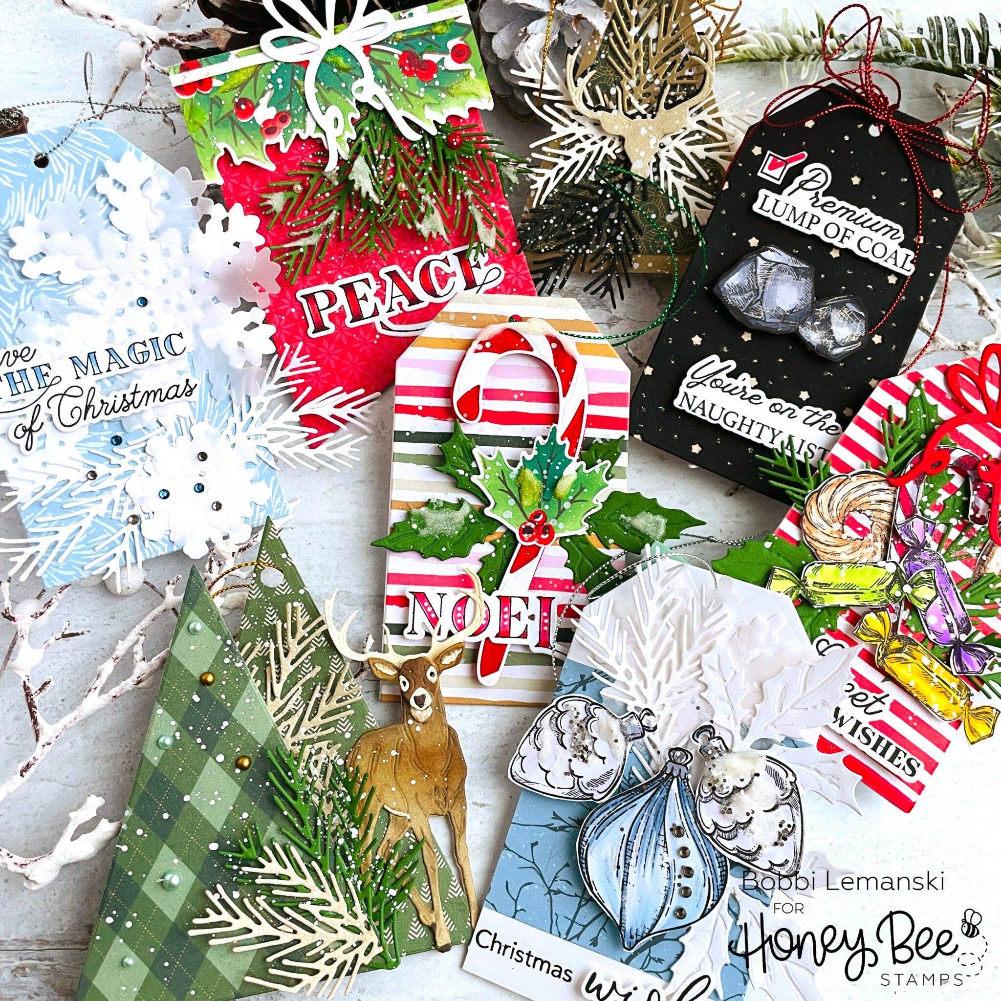 Naughty List Vintage Gift Card Box Add-On - Honey Cuts - Coordinating Dies - Retiring