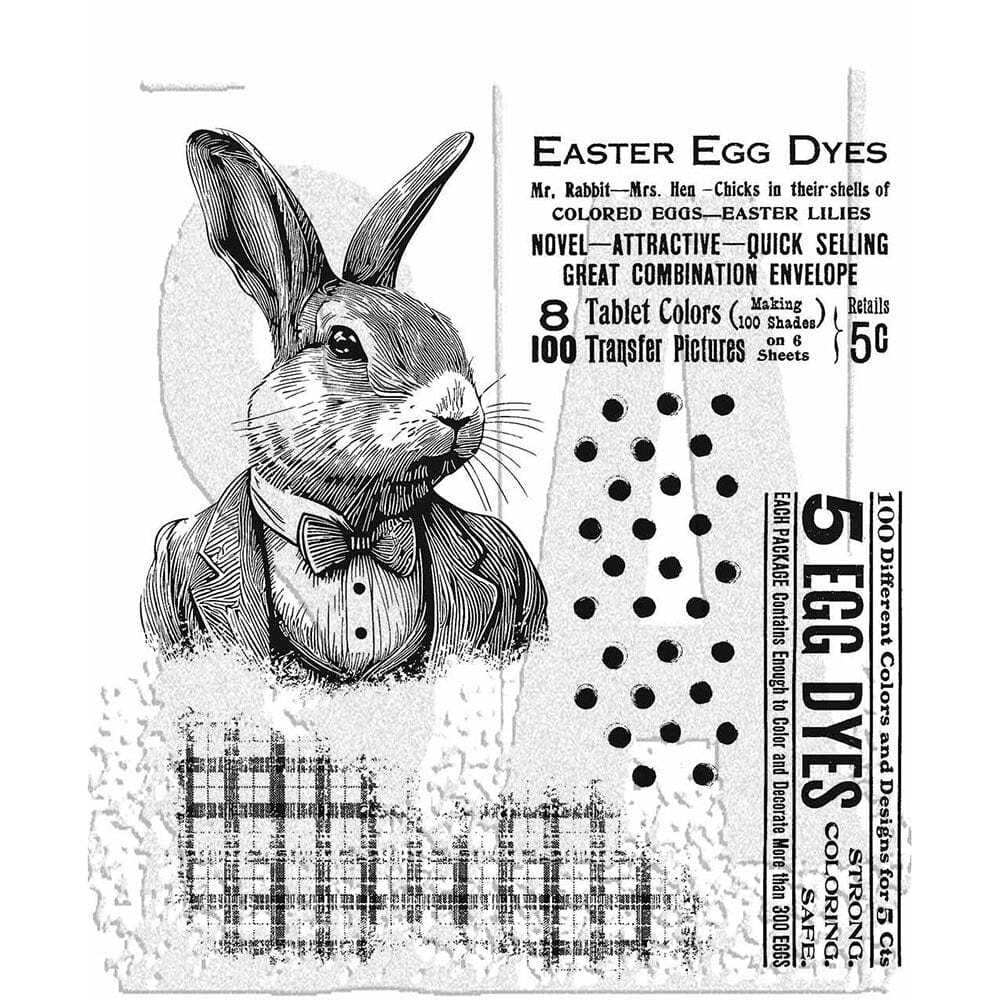 Tim Holtz Cling Mount Stamp Mr. Rabbit CMS 478