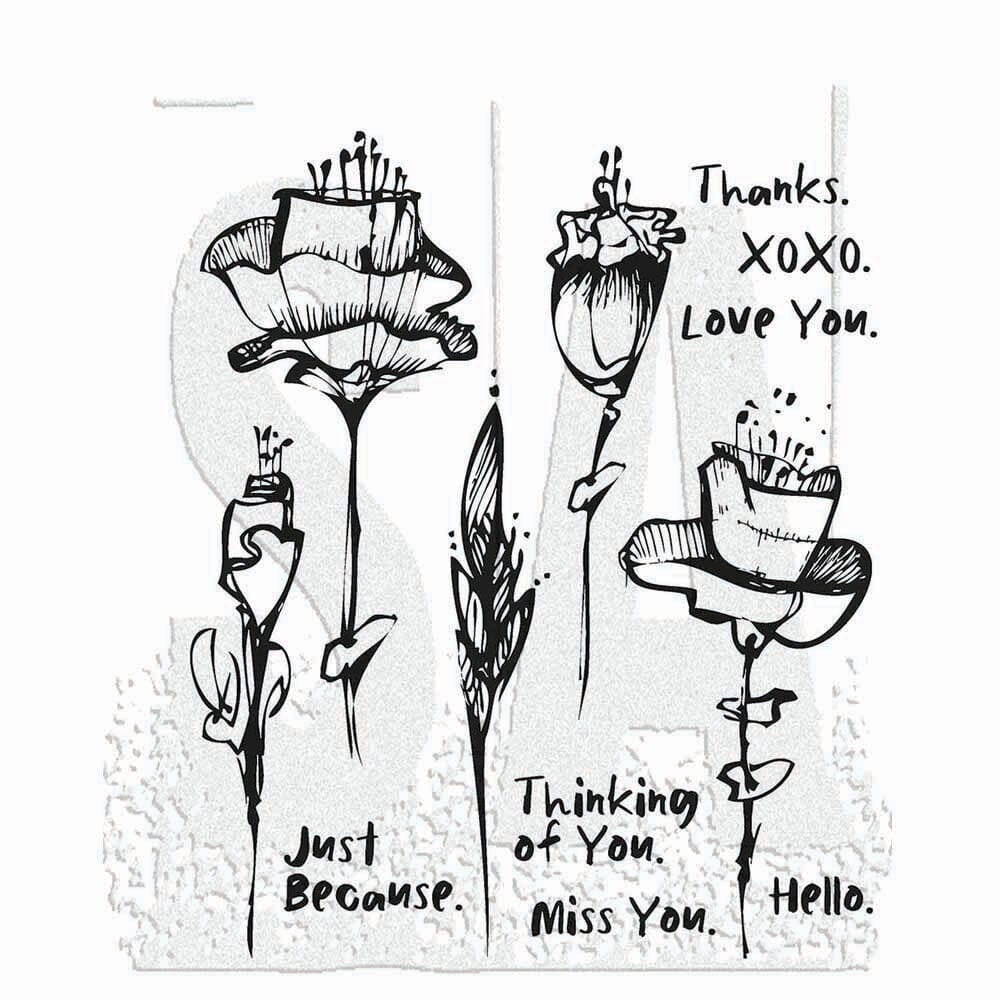 Tim Holtz Stampers Anonymous Cling Mount Stamp Abstract Florals CMS 479