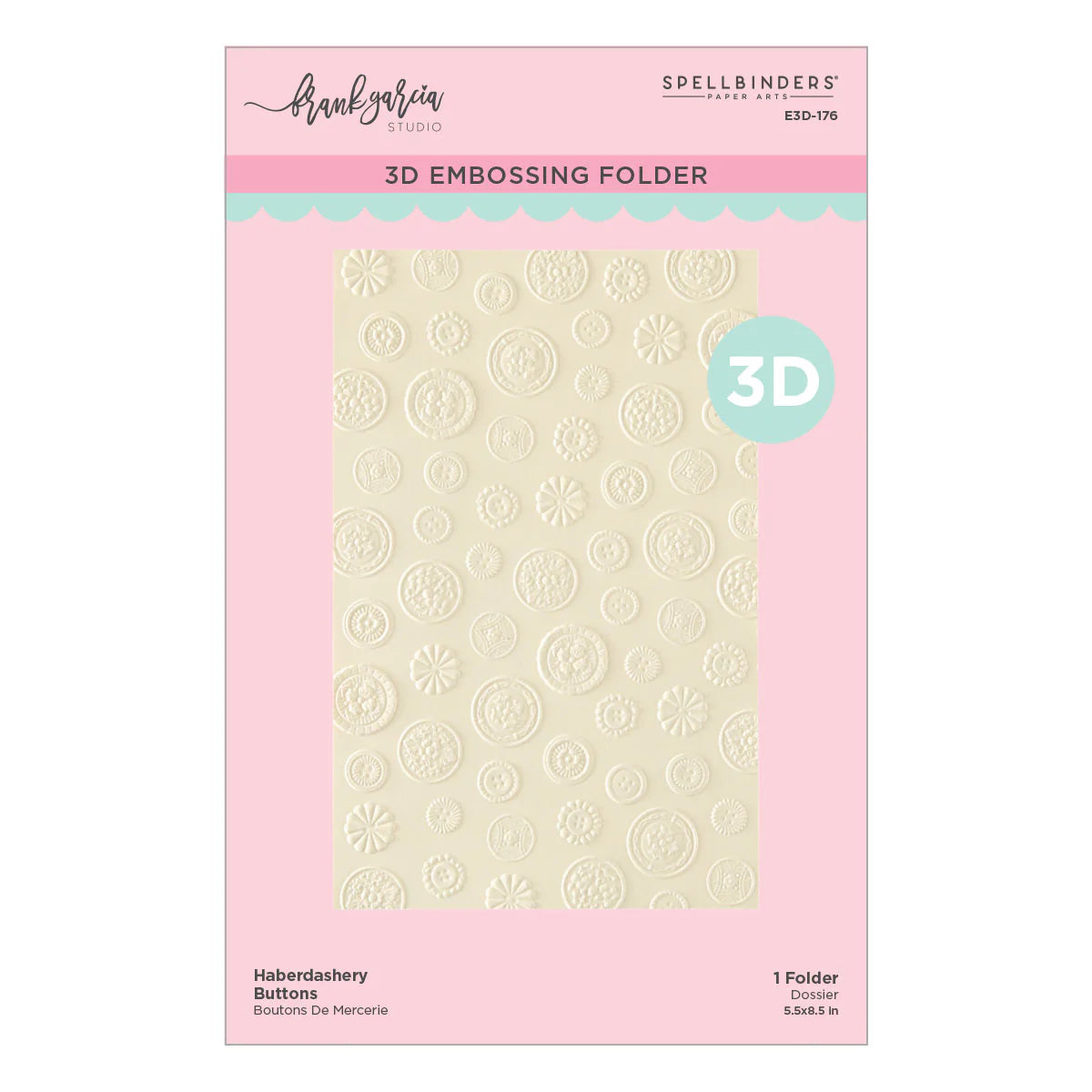 Haberdashery Buttons 3D Embossing Folder by Frank Garcia