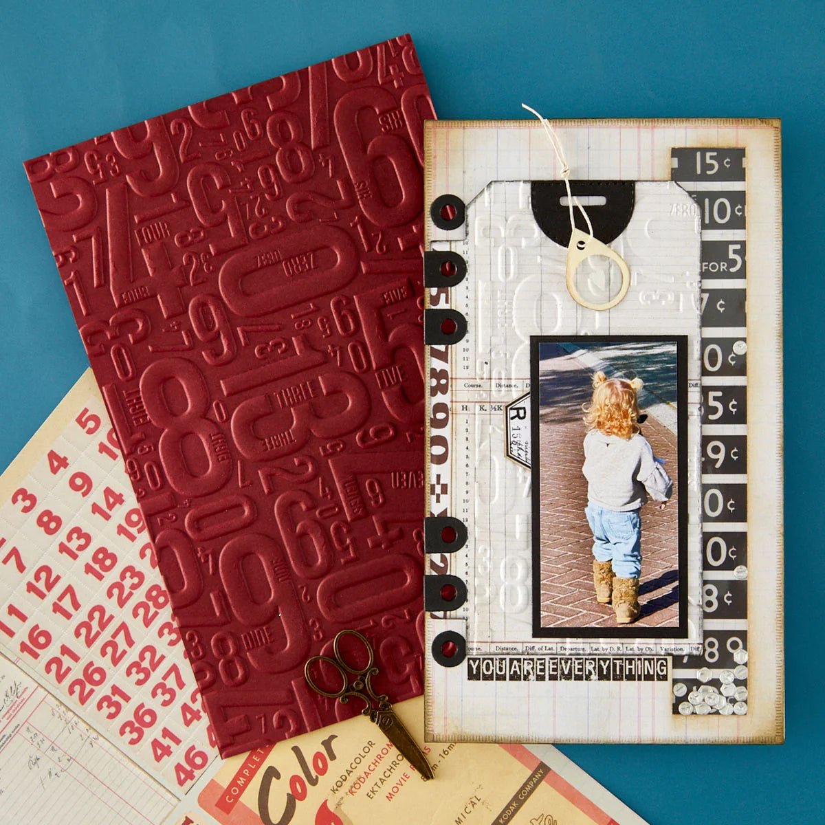 Number Field 3D Embossing Folder by Esther Glas