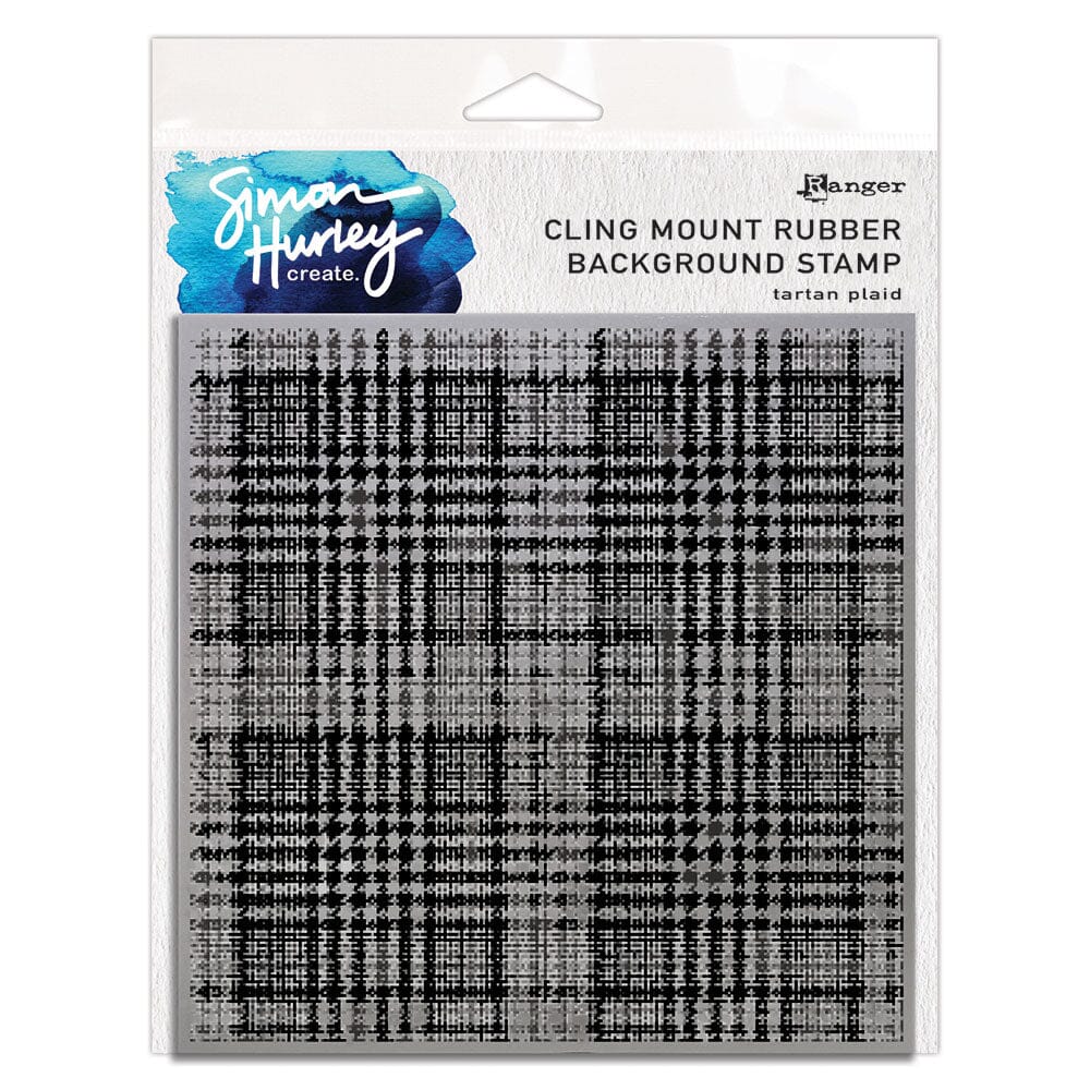 Simon Hurley create. Cling Rubber Background Stamp Tartan Plaid