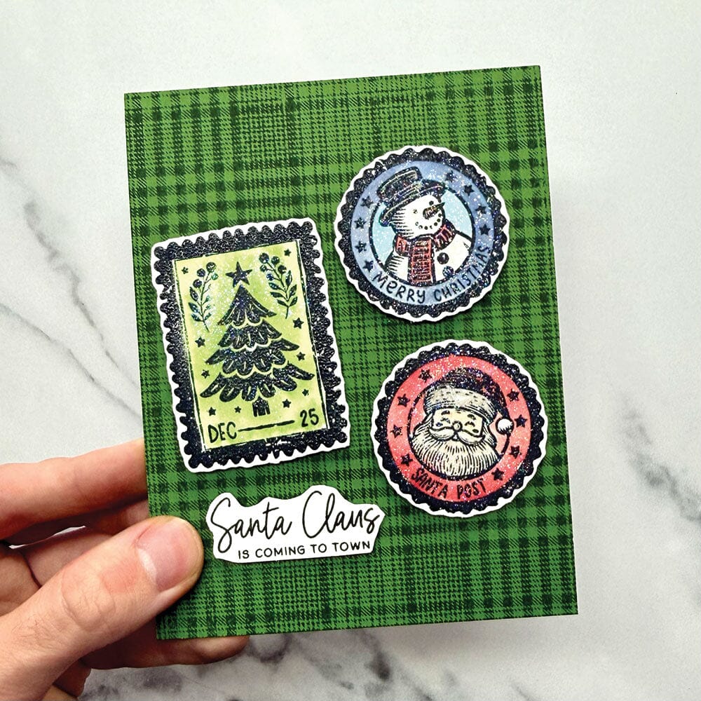 Simon Hurley create. Cling Rubber Background Stamp Tartan Plaid