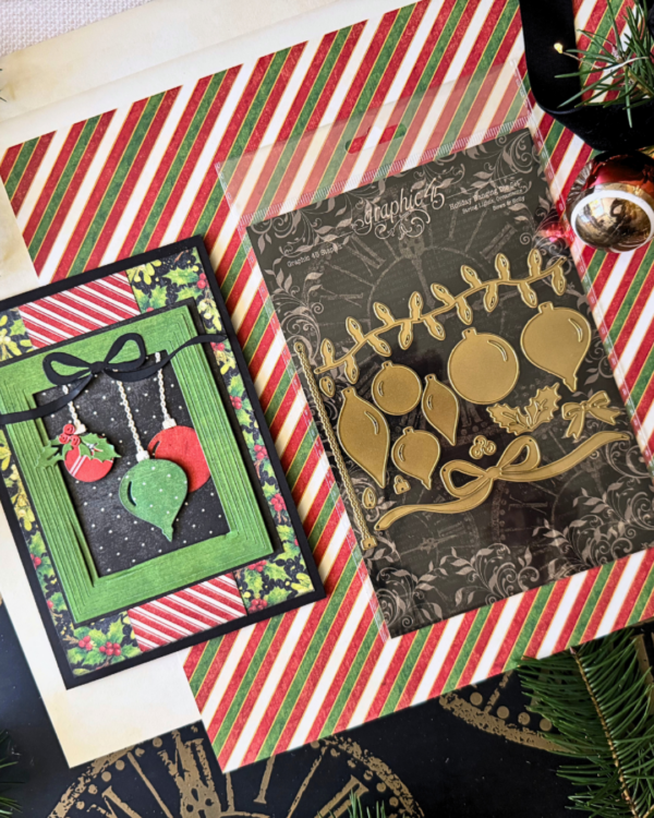 Holiday Hanging Die Set – String Lights, Ornaments, Bows & Holly