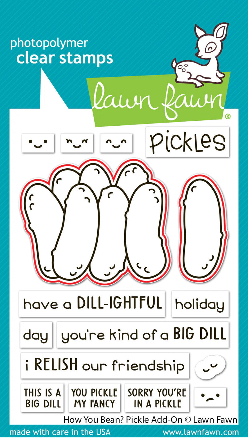 Lawn Fawn - How You Bean? Pickle Add-on Stamp with Die Set