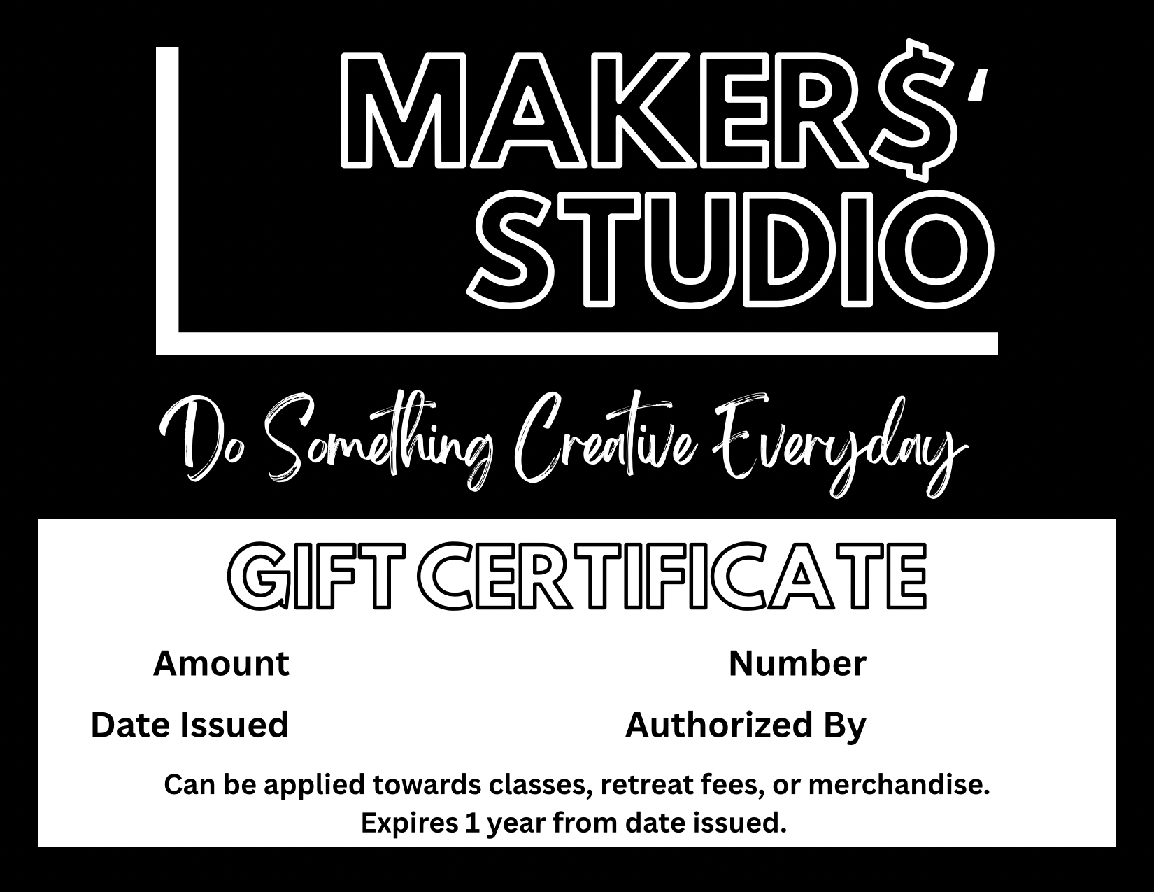 Makers' Studio Gift Certificate