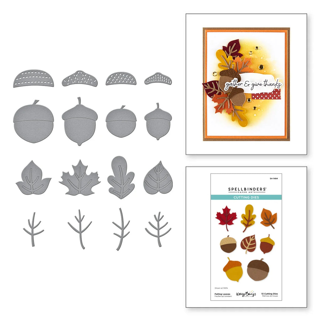 Falling Leaves Etched Dies by Kelly Bangs