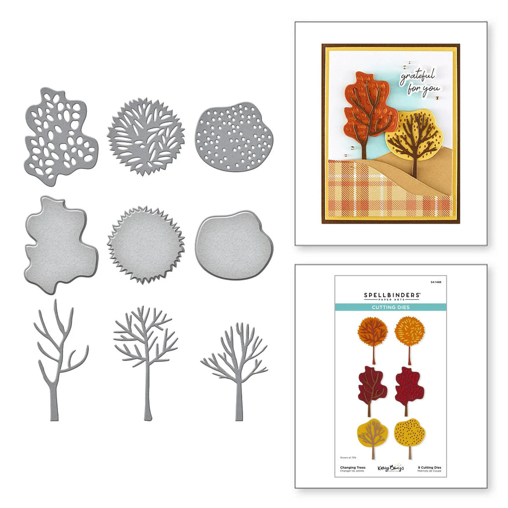 Changing Trees Etched Dies by Kelly Bangs