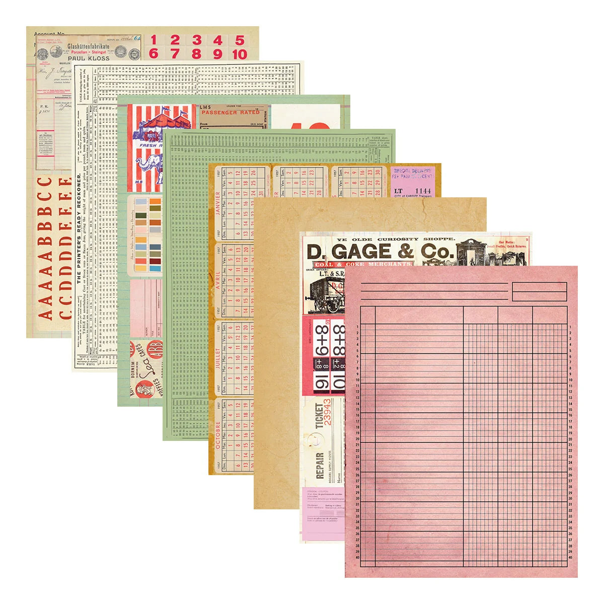 Reminiscence Book 10 Patterned Cardstock by Esther Glas