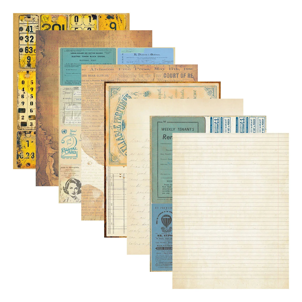 Reminiscence Book 10 Patterned Cardstock by Esther Glas