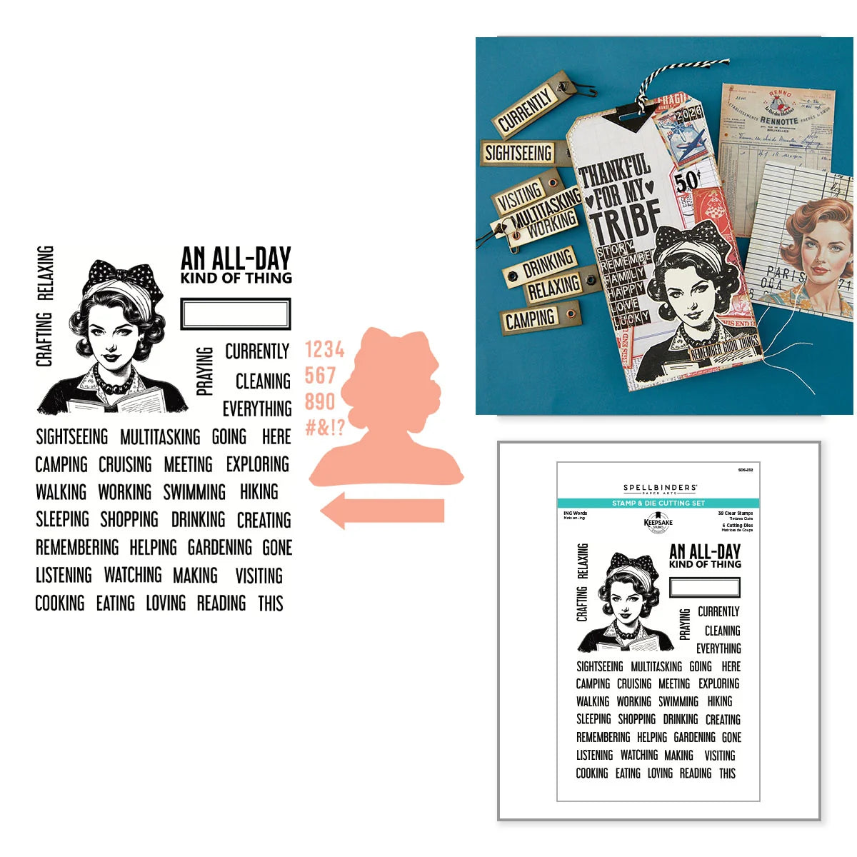 ING Words Stamp & Die Set by Esther Glas