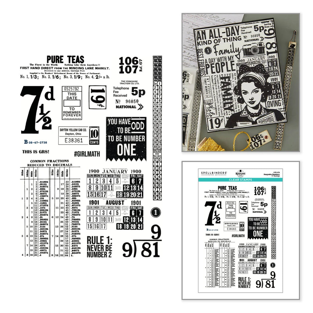 Keepsake Numbers Clear Stamp Set by Esther Glas