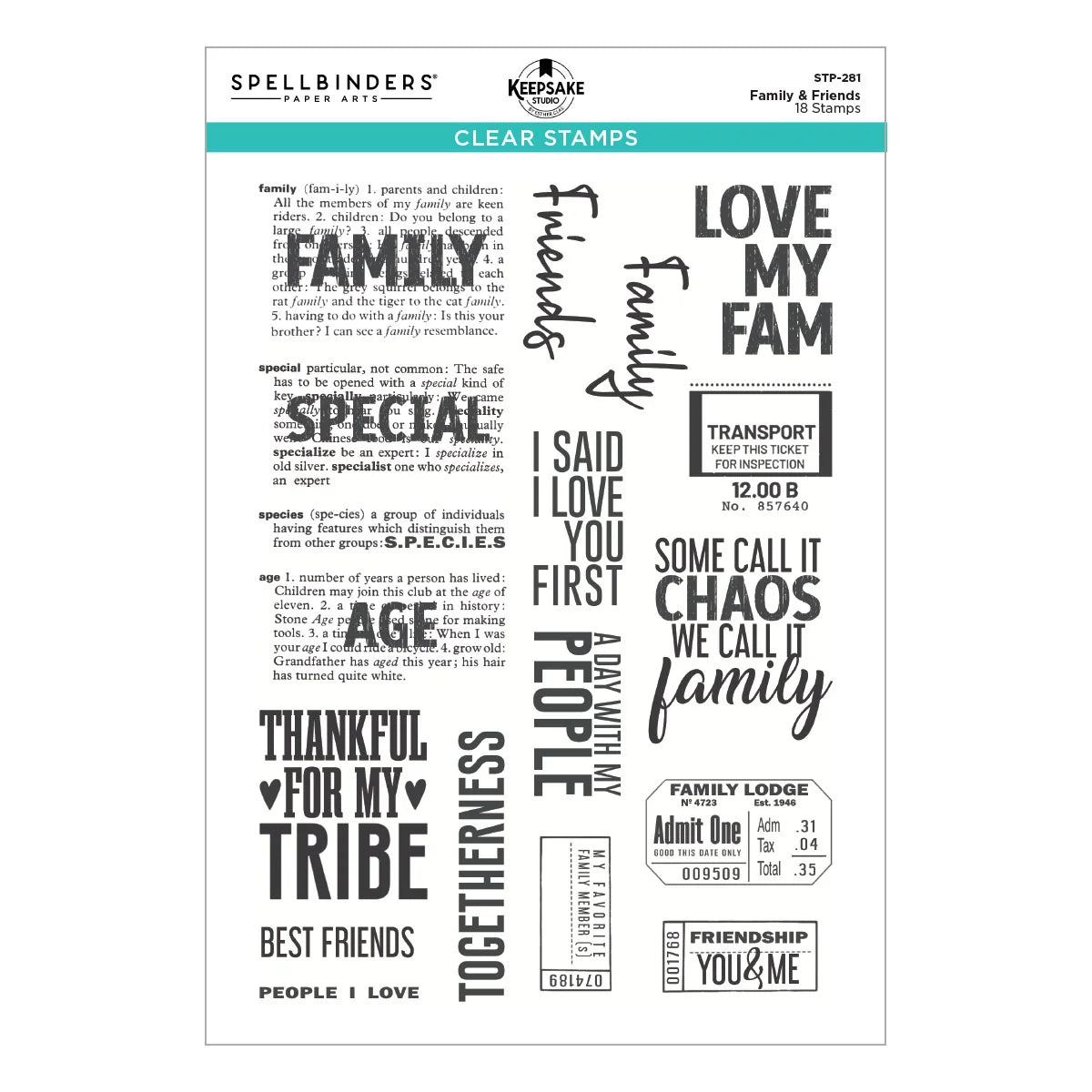 Family & Friends Clear Stamp Set by Esther Glas
