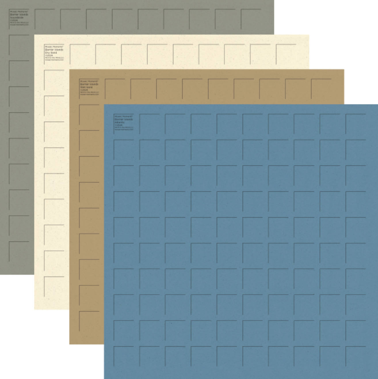 Barrier Islands Grid Paper (Pack of 12 Sheets-3 each of 4 colors)