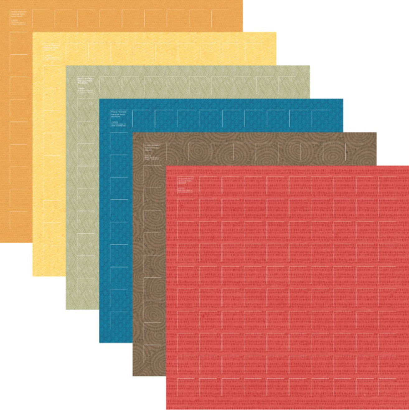 National Parks Grid Paper (Pack of 12 Sheets-2 each of 6 colors)