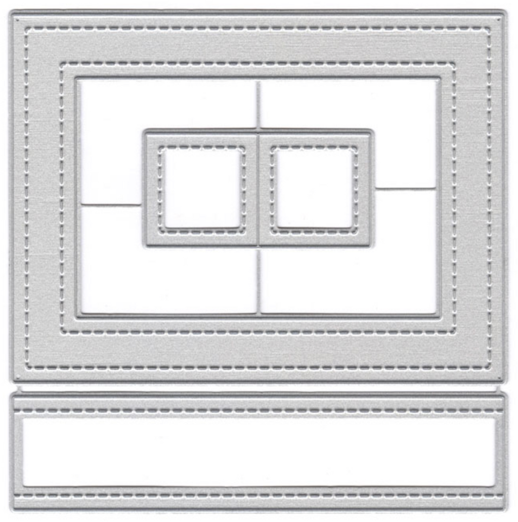 Stitches Frame 3x4, 1x1, & 1x4 Border Die (L1)