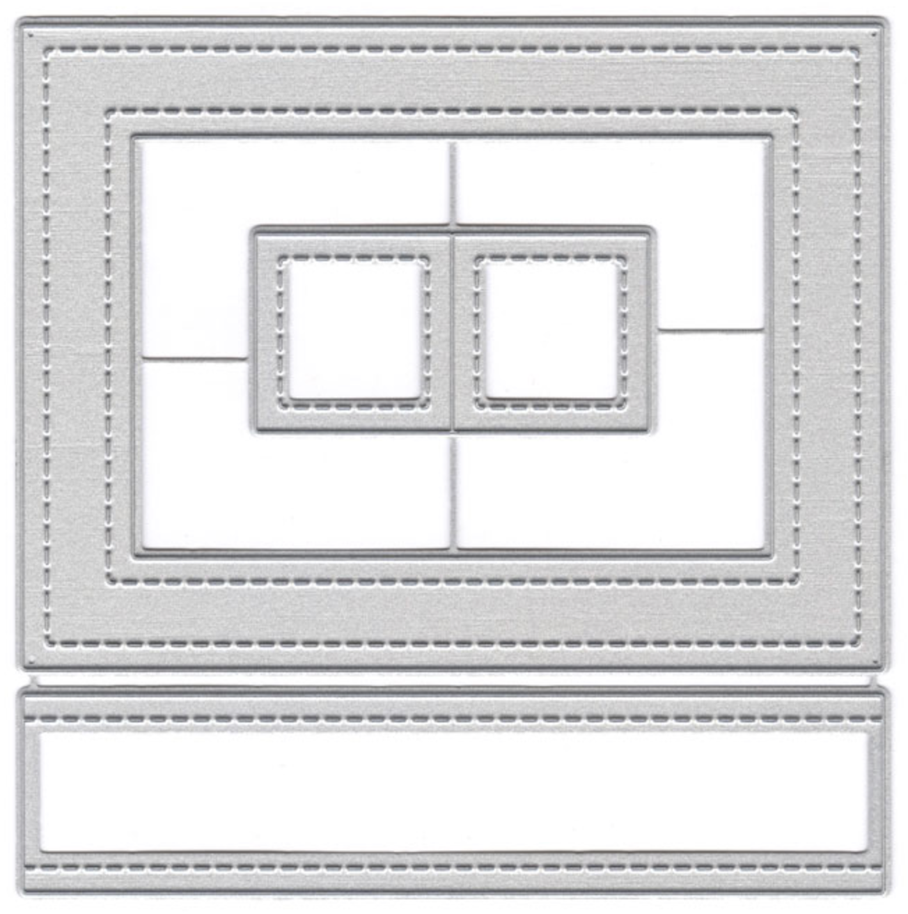 Stitches Frame 3x4, 1x1, & 1x4 Border Die (L1)