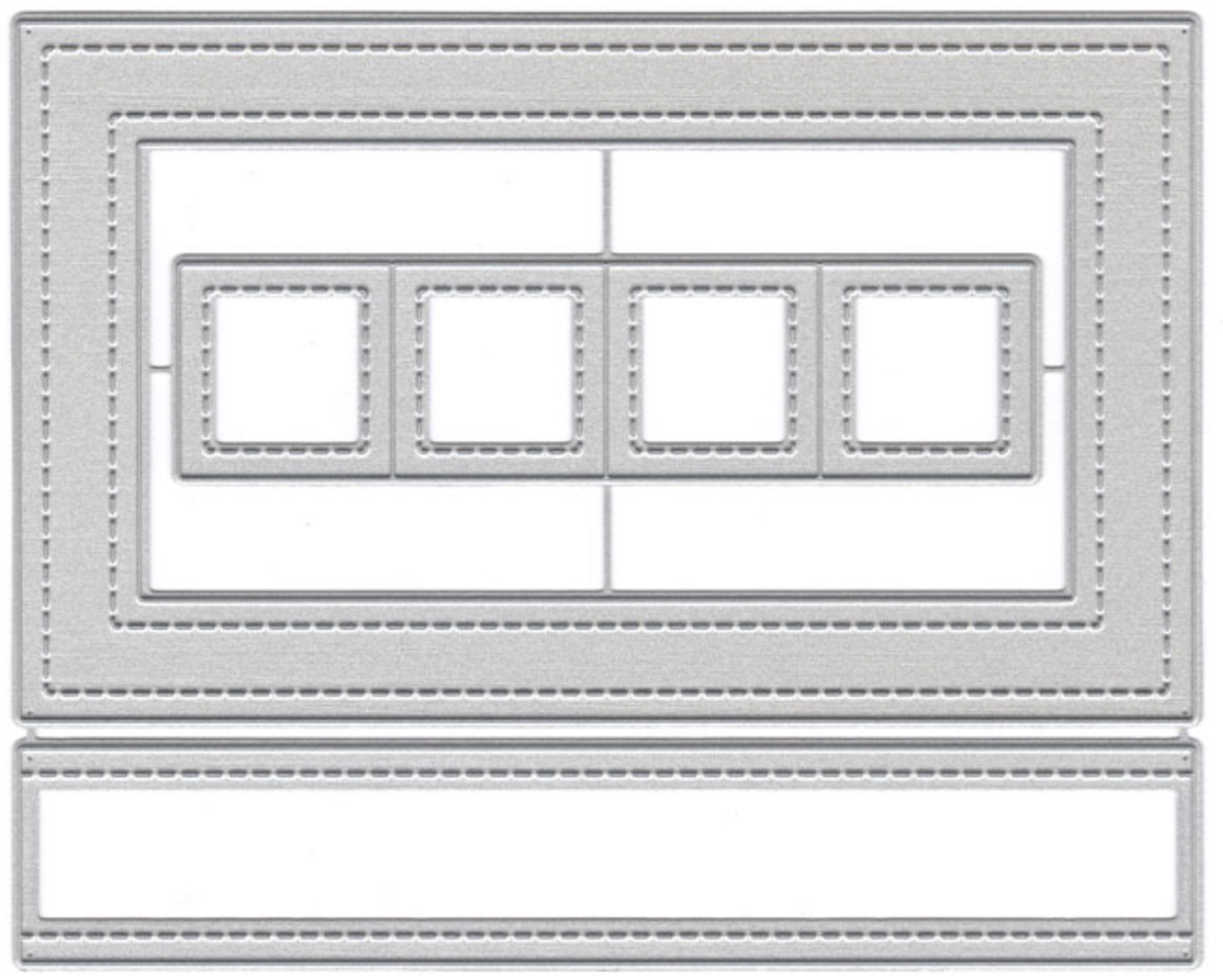 Stitches Frame 3x5, 1x1, & 1x5 Border Die (L1)
