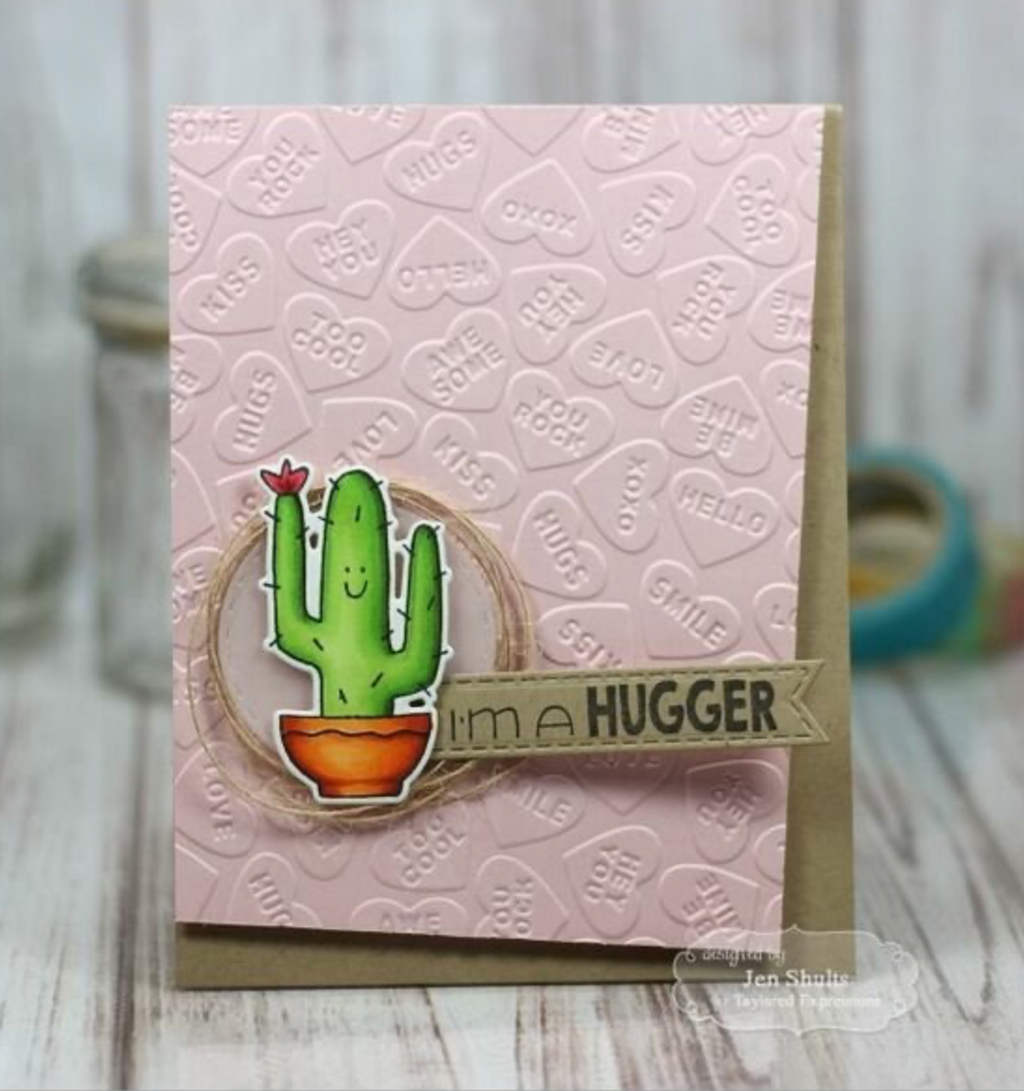Conversation Hearts Embossing Folder