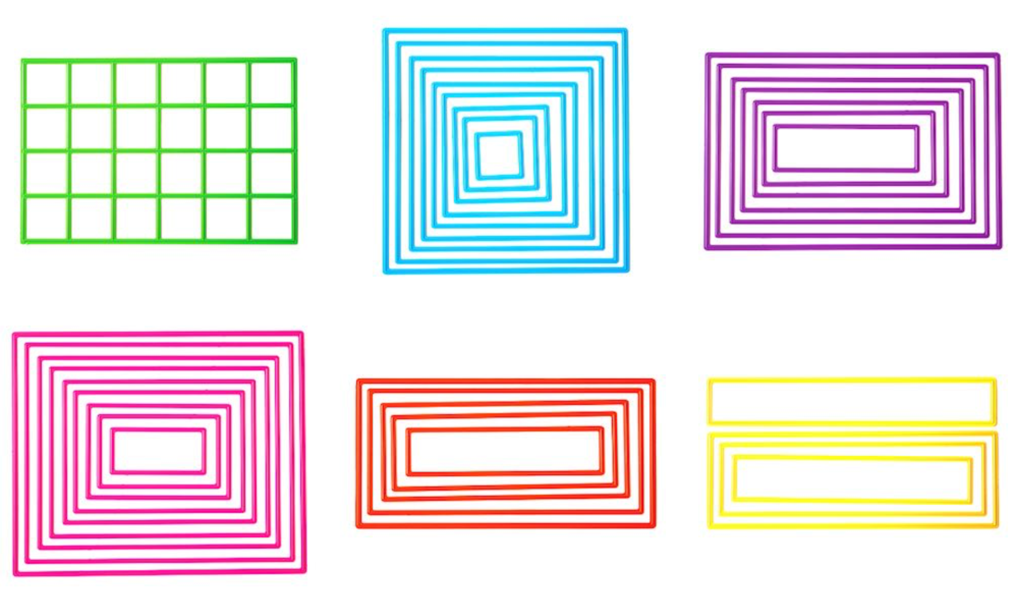 Basic Die Bundle A-E & 1" Grid - Colored (L1)