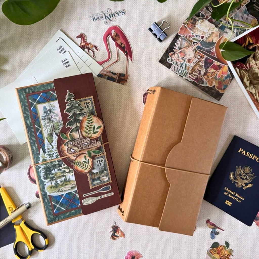 Travel Album with Inserts – Waterfall Folder & Journaling Notebooks — Kraft
