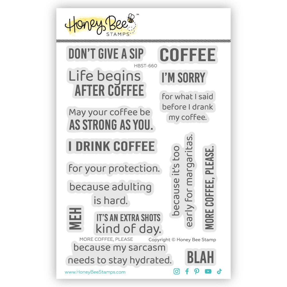 More Coffee Please - 4x 6 Photopolymer Stamp Set