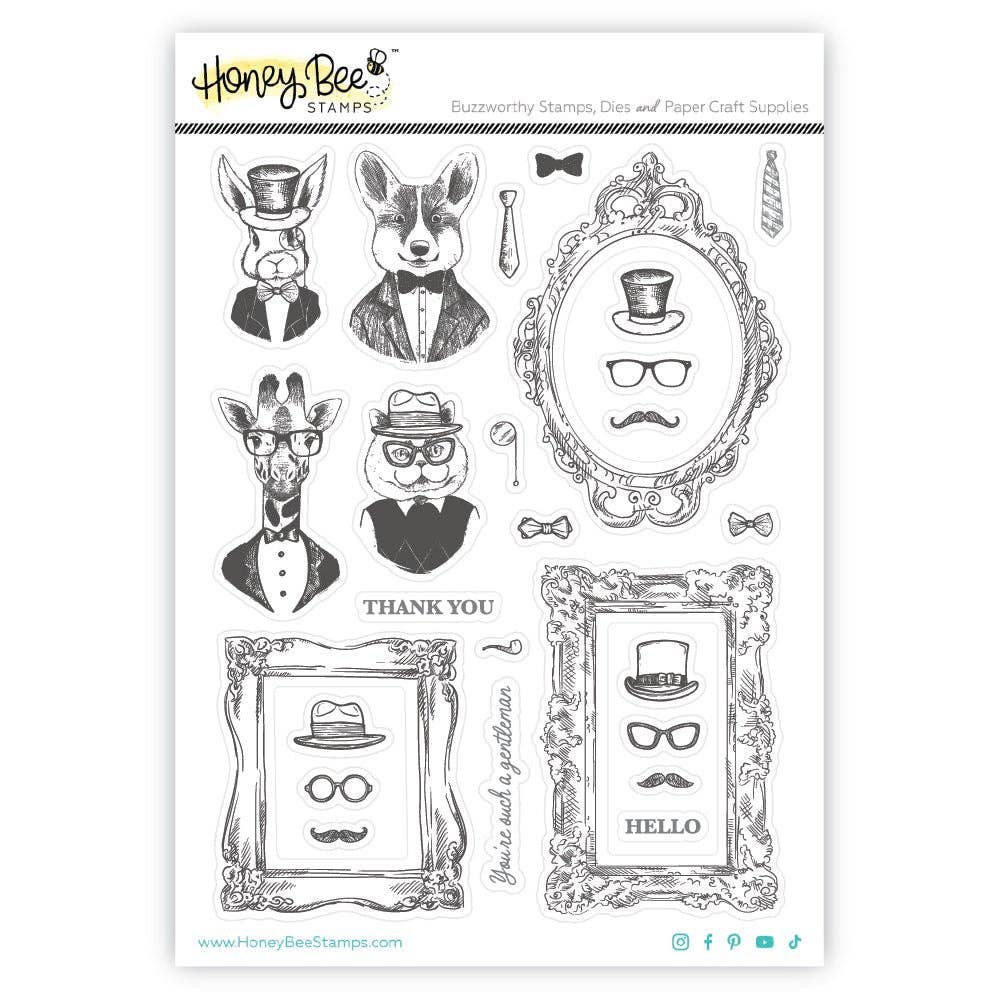 Dapper Decor - 6x8 Rubber Cling Stamp Set