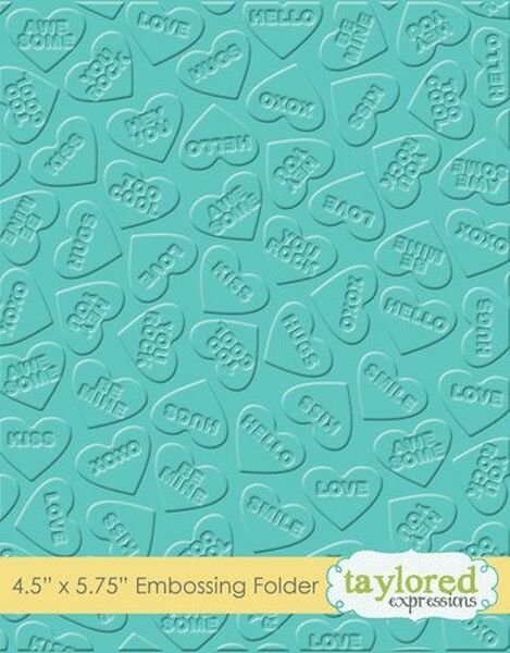 Conversation Hearts Embossing Folder