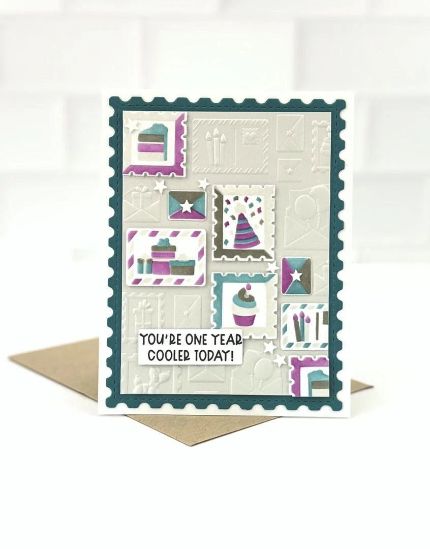 3D Embossing Folder - Postmarked - Birthday