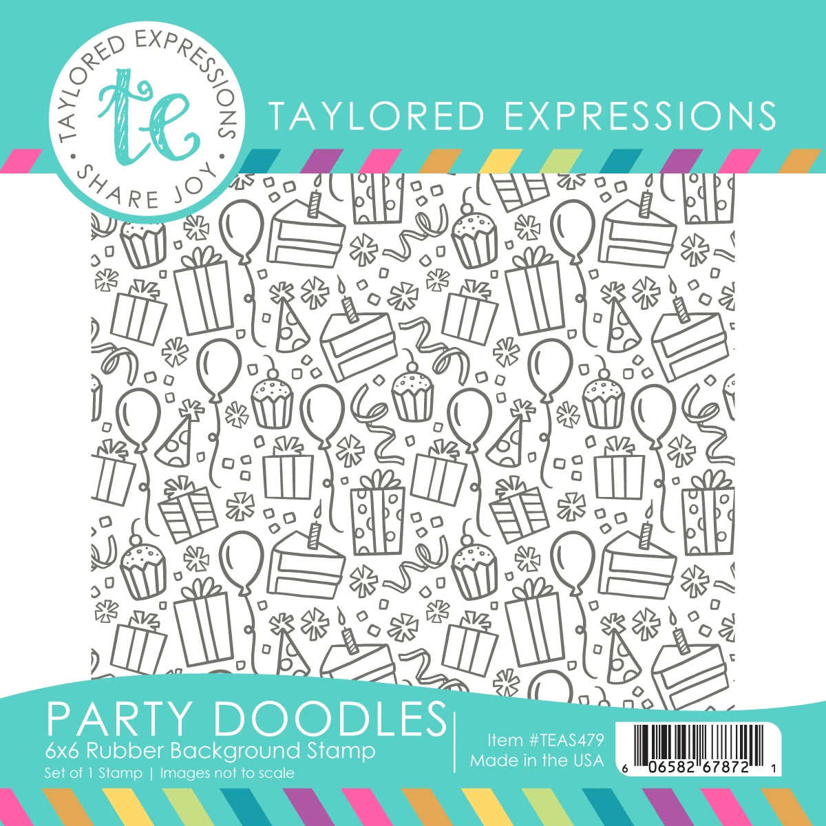 Party Doodles 6x6 Background Stamp