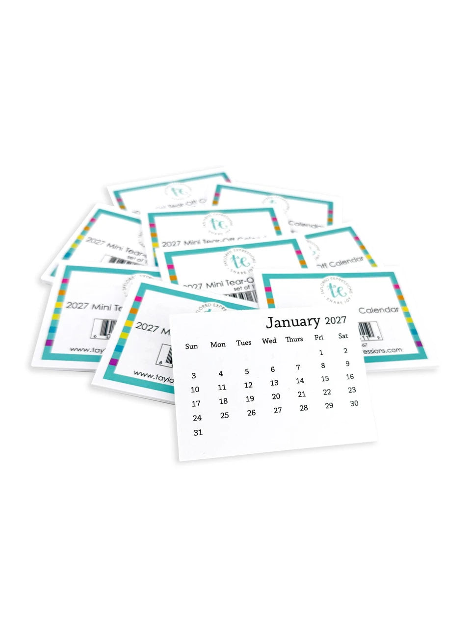 2027 Mini Tear-Off Calendars (set of 10)