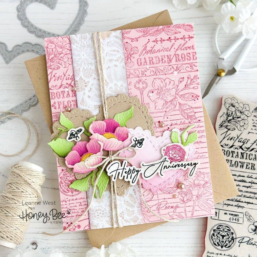 Vintage Flora - 5x6 Rubber Cling Background Stamp