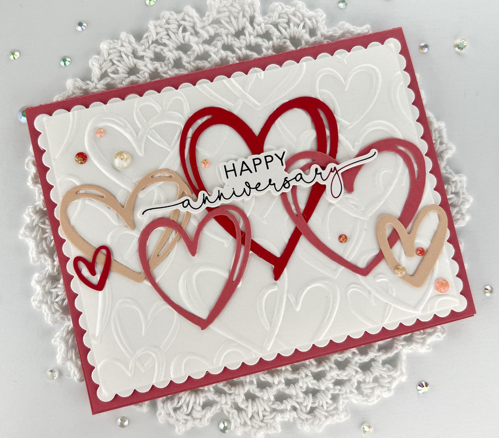 3D Embossing Folder - Sketched Hearts