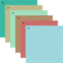 12X12 Nantucket Grid Paper - 12 Sheets (2 each of 6 colors)