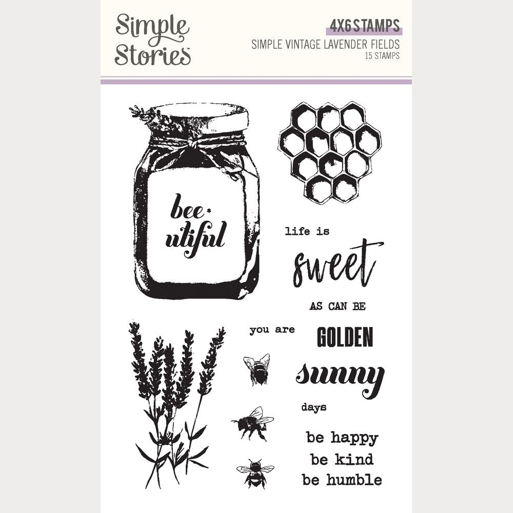 Simple Vintage Lavender Fields Clear Photopolymer Stamps